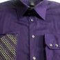 J. Ferrar modern fit solid royal purple herringbone mens dress shirt