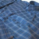 Hathaway Blue Plaid Large Mens Dress Shirt