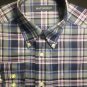 Hathaway Medium purple blue checkered non-iron button Down mens dress shirt
