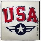 American USA Emblem Logo Red White Preshrunk Cotton Patronage M/L/XL T-Shirt