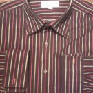 Linea Dôme Chemise black orange/green stripes 16.5 - 35 Mens Large dress shirt
