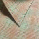Tommy Bahama TENCIL Peach Orange Checkered Smooth Mens Large Dress Shirt NWT