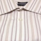 Alfani cream color with burgundy and gold stripes 15.5 - 32/33 Mens dress shirt