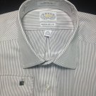 Eagle Shirtmaker Black/White Striped Regular Fit 15.5" 32/33" Mens Dress Shirt