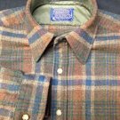 Pendleton Brown Plaid Wool Small Mens Casual Shirt