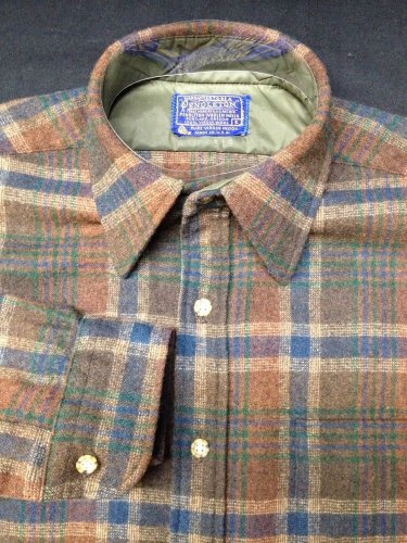 Pendleton Brown Plaid Wool Small Mens Casual Shirt