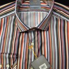 Thomas Dean Striped Multicolored Large Mens Dress Shirt