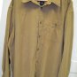 Weathercast Beige solid Espresso Brown XL 18" 36" Mens Dress Shirt