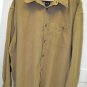 Weathercast Beige solid Espresso Brown XL 18" 36" Mens Dress Shirt