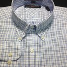 Tommy Bahama Tlc Lifetime Collar Brushed Twill Whte Plaid Mens Large Dress Shirt