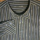 Stylish black, blue, and silver stiped 17-34/35" Mens dress shirt