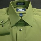 Stafford NWT Solid Green 15.5" 32/33 Mens Dress Shirt Scotchgard Water Repeling