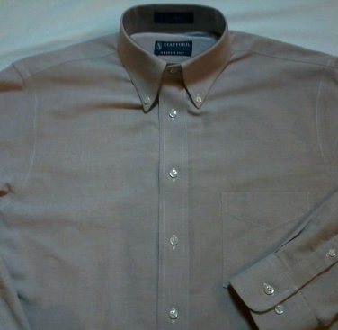 Stafford Light Brown Chambray Large Mens dress shirt