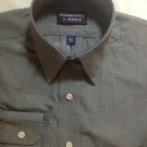 Roundtree & Yorke Dillard's weave gray checkered mens Dress Shirt 15.5" 33"