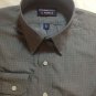 Roundtree & Yorke Dillard's weave gray checkered mens Dress Shirt 15.5" 33"