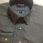 Roundtree & Yorke Dillard's weave gray checkered mens Dress Shirt 15.5" 33"