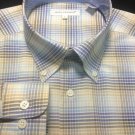 Alex Cannon Light Checkered Blue/Brown Mens Large Dress Shirt