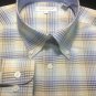 Alex Cannon Light Checkered Blue/Brown Mens Large Dress Shirt
