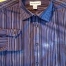 Pronto Uomo purple striped 16 - 34/35 spread collar Mens Dress Shirt