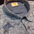 Hugo BOSS: ORANGE | Stand-Out Periwinkle Paisley DARTED slim Mens XL Dress Shirt