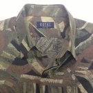 Royal Brand Tribal Green Geometric Camoflauge Type Button Up Dress Shirt