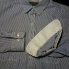 Tasso Elba Dark Blue and white stripes 16 1/2 - 34/35 Mens dress shirt