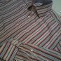 Tailorbyrd Flip Cuff Red/Blue Striped Large Mens dress shirts
