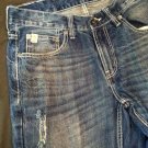 Mark Ecko Cut&Sew Denim Faded Ripple Big Stitch Design Straight Jeans 32R 34x28