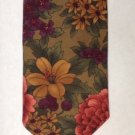 Bass Brand Floral Mens 56" Neck Tie Cotton Classic