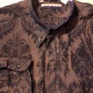 Haupt dark brown with floral pattern 15 1/2 - 39" Mens Dress Shirt