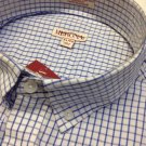 Merona Blue Checkered Button-up Collar XL/TG Dress Shirt Classic Fit 17.5" 37/38