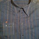 4YOU Striped Blue Classic Fit scandinavia Mens 16 - 34/35" dress shirt