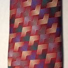 Rooster Multicolored Geometric Patterned Mens 100% Silk 48" Neck Tie AMAZING