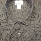"Rare Vintage" SWIRLED FELT Black Mens XL Stand-Out Casual Rayon/Cotton Shirt