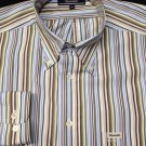 Faconnable Multicolored Striped Medium Mens 100% Cotton, 34/35 Dress Shirt