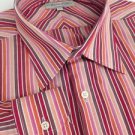 Eighty Eight Mens XL Stripes Bright Red/Pink Long Sleeve Dress Shirt