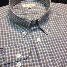 Faconnable Checkered Lightweight Blue-White 6|17L 34/35 Classic Mens Dress Shirt