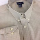 Dockers Light Brown Checkered Mens Large 16/16.5" Long Sleeve Dress Shirt