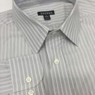 George 42|44 Mens Large Gray Striped Long Sleeve Dress Shirt