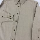 Three Rivers Thick Brown Cotton Button-Up Shirt Woman's 14.5" 30/31" Dress Shirt