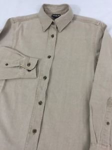 Three Rivers Thick Brown Cotton Button-Up Shirt Woman's 14.5" 30/31" Dress Shirt