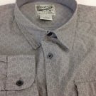 Mens XL Rollup-Button Long Sleeve Overdrive Brand Gray Geometric Dress Shirt