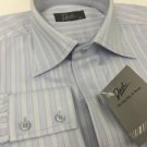 Dash Sleek Blue 40cm Men's 15.5" 34/35" Long Sleeve Dress Shirt Squared Bottom