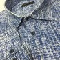 Jhane Barnes Awesome Stretch Winter Blue Mens XL Trim Fit Dress Shirt 17.5" 35"