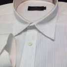 Bugatchi Uomo Bright Thin Sleek White Mens Large Cotton Dress Shirt 17" 38/39