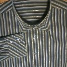 Reflective Black/Blue/Silver Striped 17"-34/35" Mens Slim FIt XL Dress Shirt