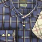 Thomas Dean Checkered Purple Mens Large Lightweight Dress Shirt Long Sleeve