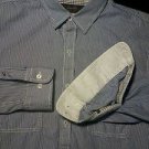 Tasso Elba Blue/White Striped 16 1/2 - 34/35 Mens Classic Slim fit dress shirt
