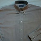 Stafford Light Brown Chambray Large Mens Classic 15.5" Polyester dress shirt