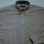 Stafford Light Brown Chambray Large Mens Classic 15.5" Polyester dress shirt